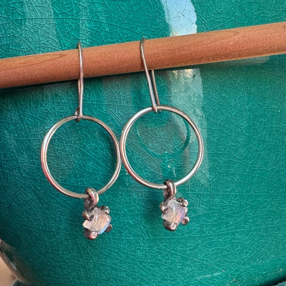 Sterling Silver and Moonstone Earrings